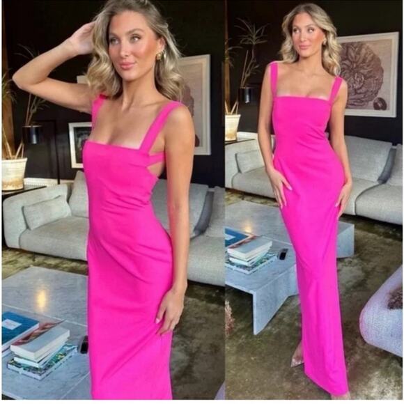 Solace London Joni Magenta Pink Maxi Dress Size 0 - Picture 2 of 11
